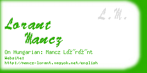 lorant mancz business card